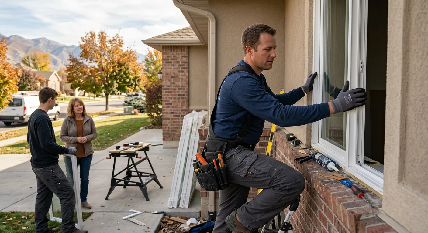Energy efficient replacement windows installed in a bright Midvale home